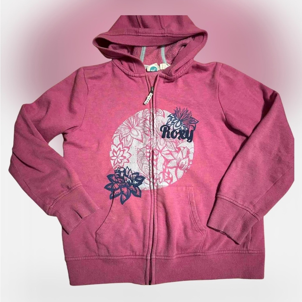 Y2K pink Roxy zip up. Sz S